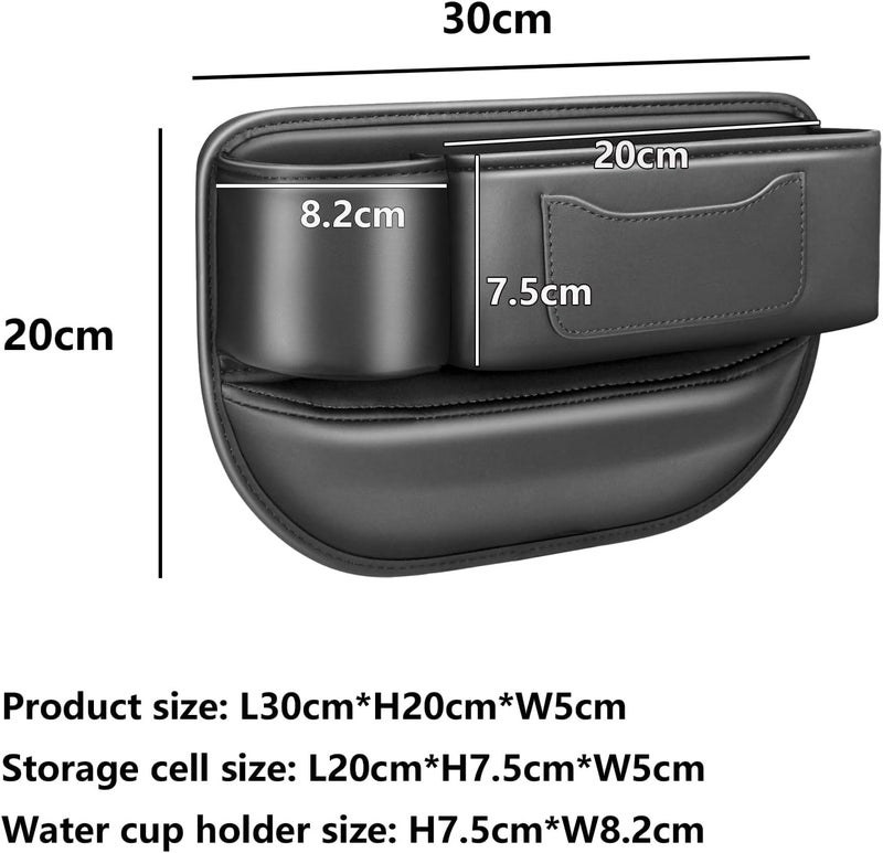 DOBOLAN Car Seat Gap Filler Organizer,Multi-Function car Console Leather Storage Box, Men Car Interior Accessories,Cup Holders,Car Front seat Storage for Holding Sunglasses Phone,SUV Truck Necessities - Image 2
