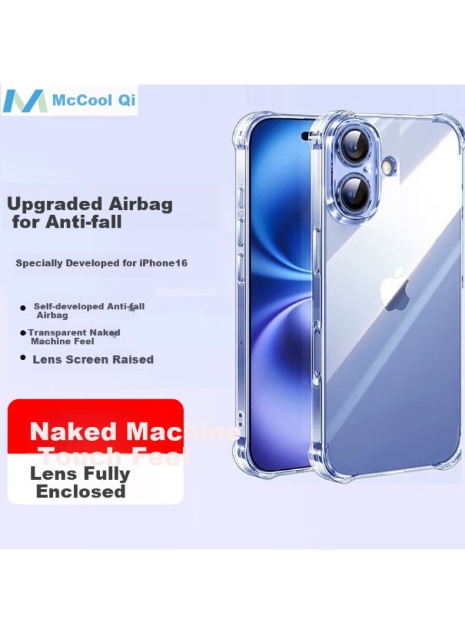 MAIKUQI Mocool واقي ضد الصدمات لـ Apple Iphone 16، غطاء واقي ناعم من TPU شفاف بتغطية كاملة مضاد للسقوط مع وسادة هوائية - أبيض شفاف - Image 1