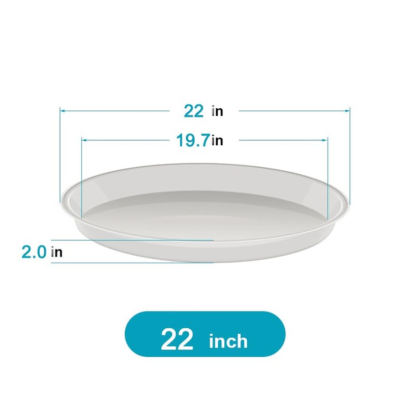 VUWEZ 6 Pack of 22 inch Plant Saucer, Plant Tray 20 Inch Round, Plant Saucers for Indoors, Plant Trays for Pots, Flower Pot Saucers, Pot Saucers for Planter 17-23" (22", Clear) - Image 2