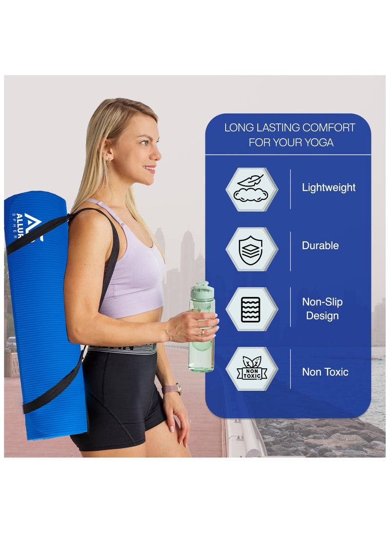 Allure Sphere Sphere Yoga Mat 10Mm Thick Double Sided Non-Slip Nbr Exercise Mat - Ideal Floor Mat For Gymnastic Pilates Fitness Workout Stretching - Training Equipment For Home Gym & Outdoor - Image 5
