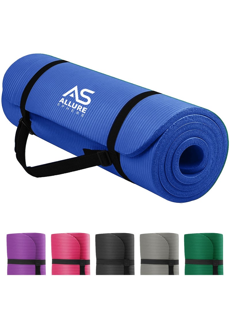 Allure Sphere Sphere Yoga Mat 10Mm Thick Double Sided Non-Slip Nbr Exercise Mat - Ideal Floor Mat For Gymnastic Pilates Fitness Workout Stretching - Training Equipment For Home Gym & Outdoor - Image 1