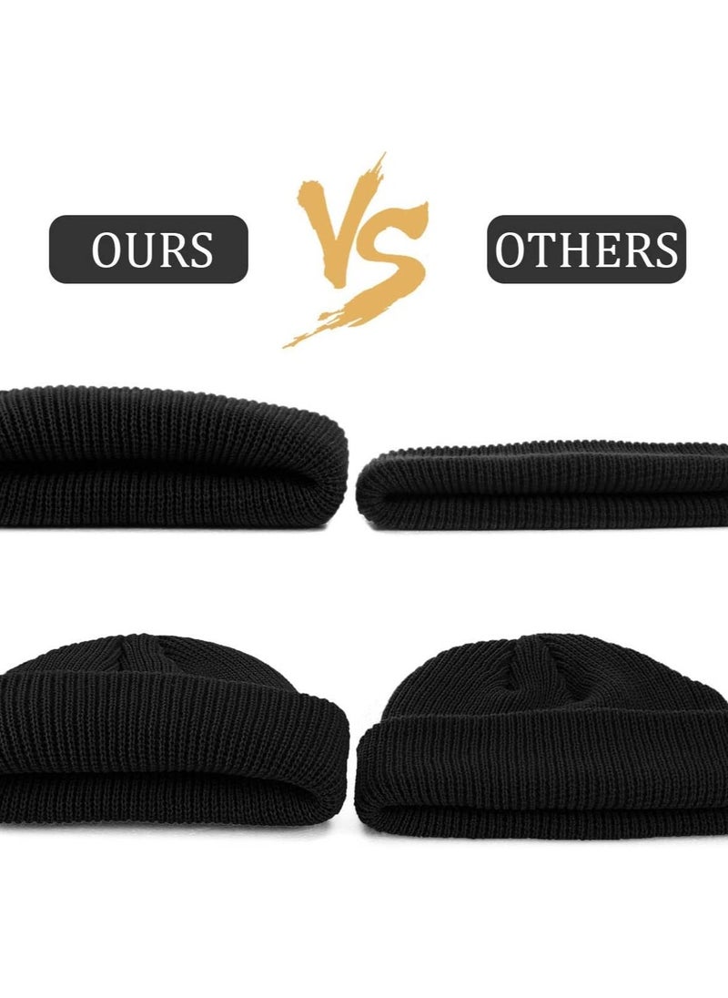 SYOSI - 4 Pieces Trawler Beanie Watch Hat Roll up Edge Skullcap Fisherman Beanie - Image 1