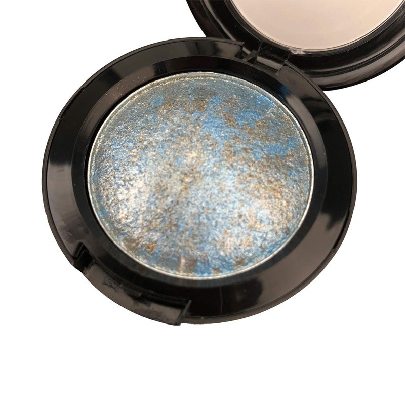 Mallofusa Single Color Baked Eye Shadow Palette Glitter Powder in Shimmer 15 Metallic Colors Optional (Ice Blue) - Image 3