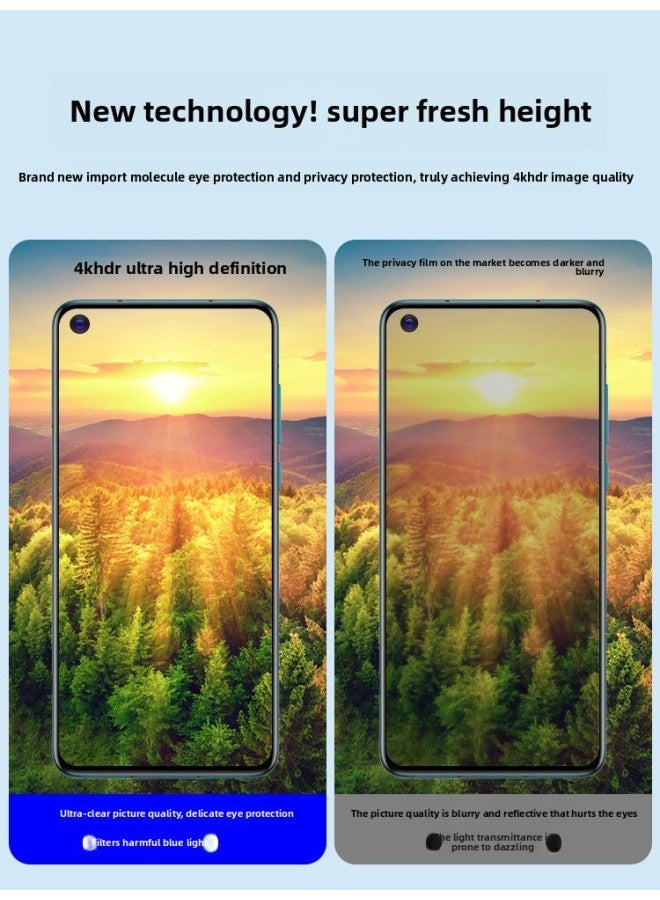 For Huawei Nova7 Tempered Film Nova7se Anti-peep Film For Nowa7 Mobile Phone Film For Navo7 Anti-peep Full Screen Coverage-Colour:【hd 2 Pieces + Blu-ray 1 Piece】 Diamond Explosion-proof, Free Artifact-Size:For Huawei Nova 7 Se - Image 2