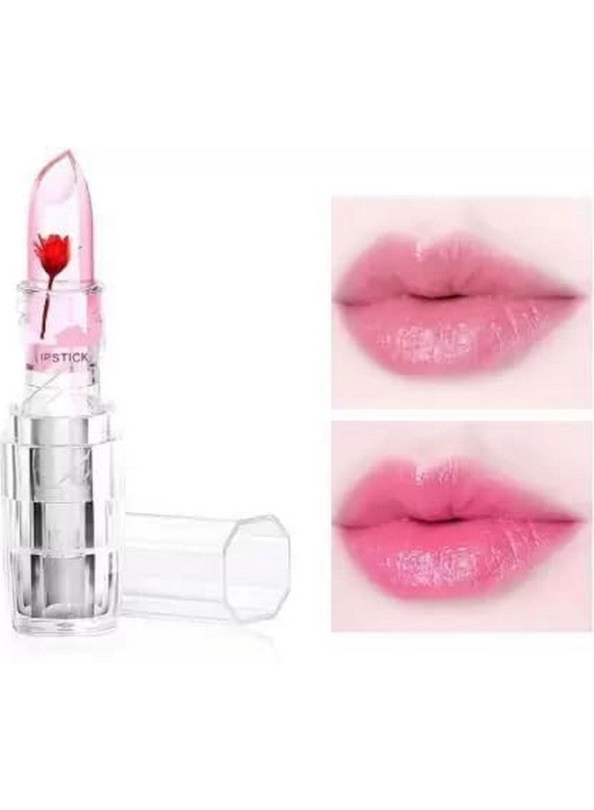Aasakt Beautiful Crystal Flower Jelly Lipstick Glossy Finish Waterproof Long Lasting Lip Balm Lips Moisturizer Magic Temperature Color Change Lip Gloss Lipstick Pack Of 6pcs (Multicolor) - Image 5