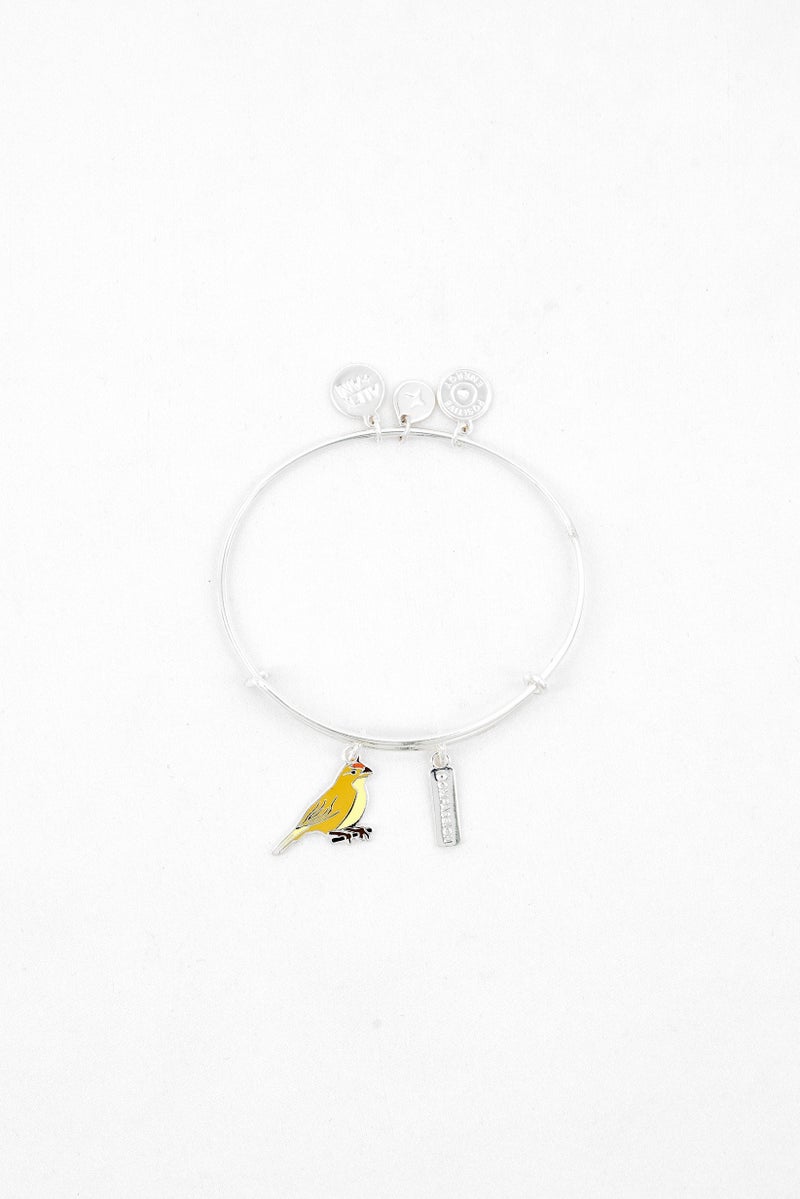 ALEX AND ANI Women Silver-Tone Canary Charm Bangle Bracelet - Silver - Image 1
