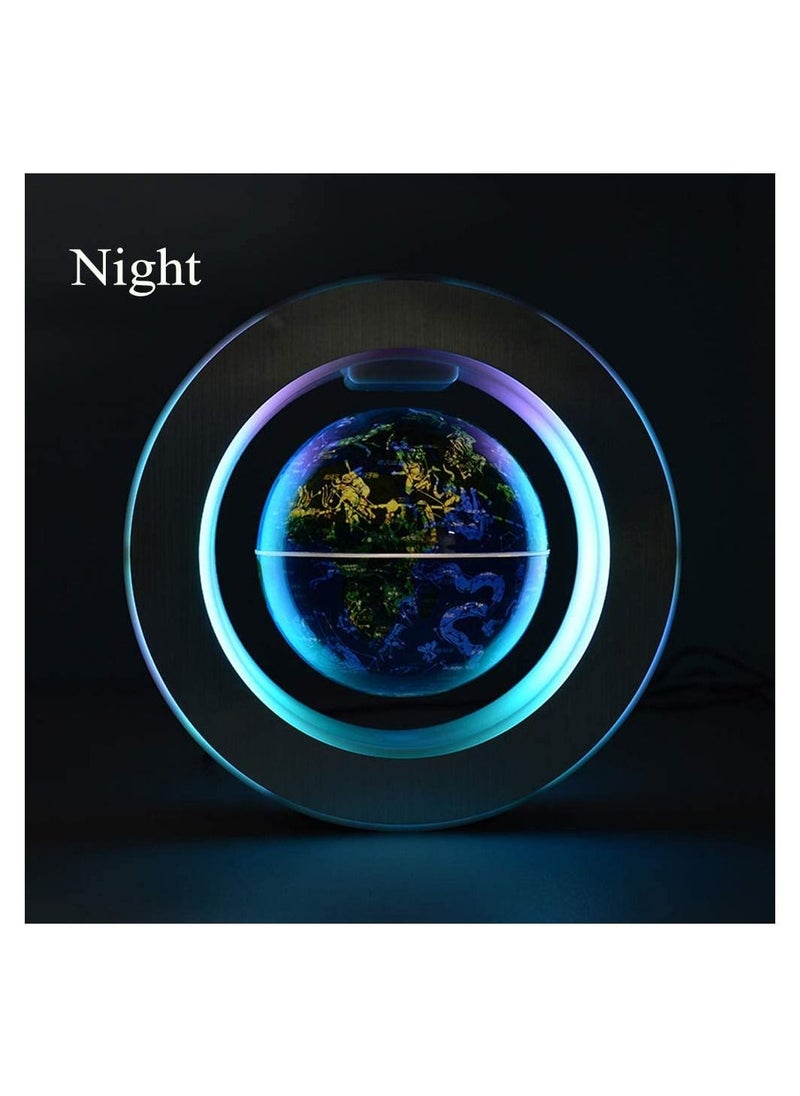 Magnetic Levitation Floating World Map with Constellations LED Light Globe 2 in 1 Anti Gravity Suspending in The Air Decoration Gadget (Blue)