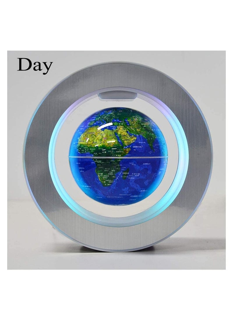 Magnetic Levitation Floating World Map with Constellations LED Light Globe 2 in 1 Anti Gravity Suspending in The Air Decoration Gadget (Blue)