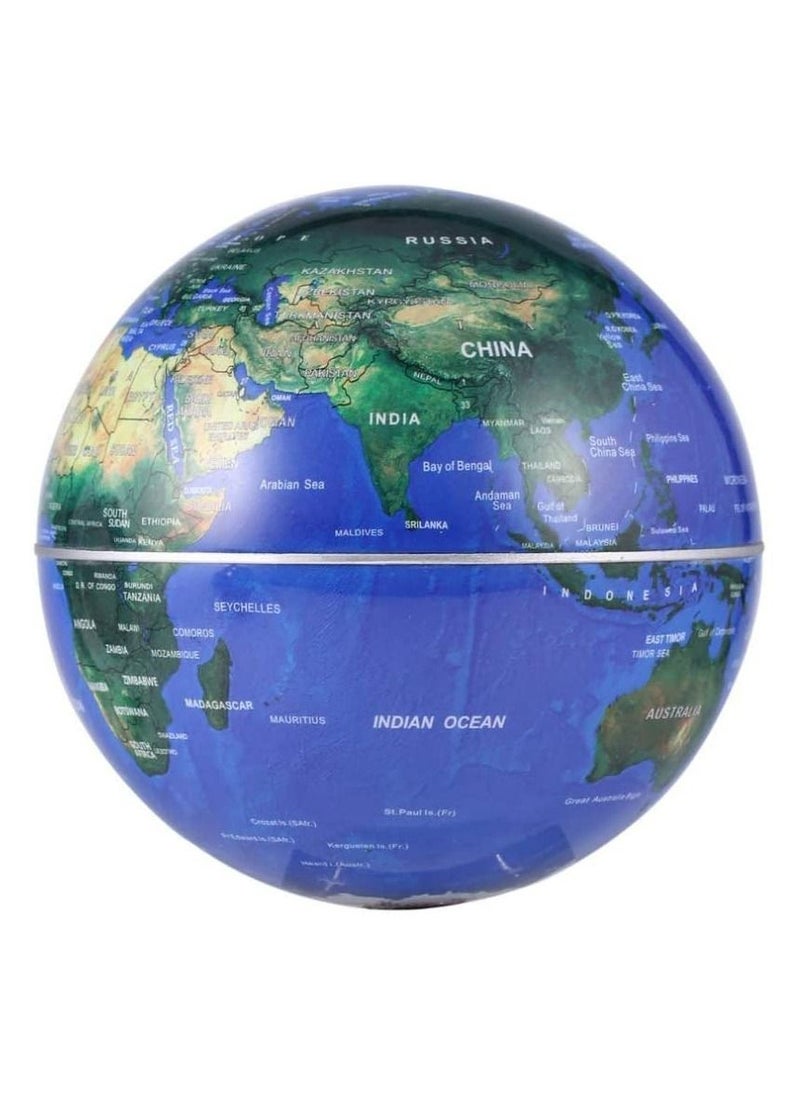 Magnetic Levitation Floating World Map with Constellations LED Light Globe 2 in 1 Anti Gravity Suspending in The Air Decoration Gadget (Blue)