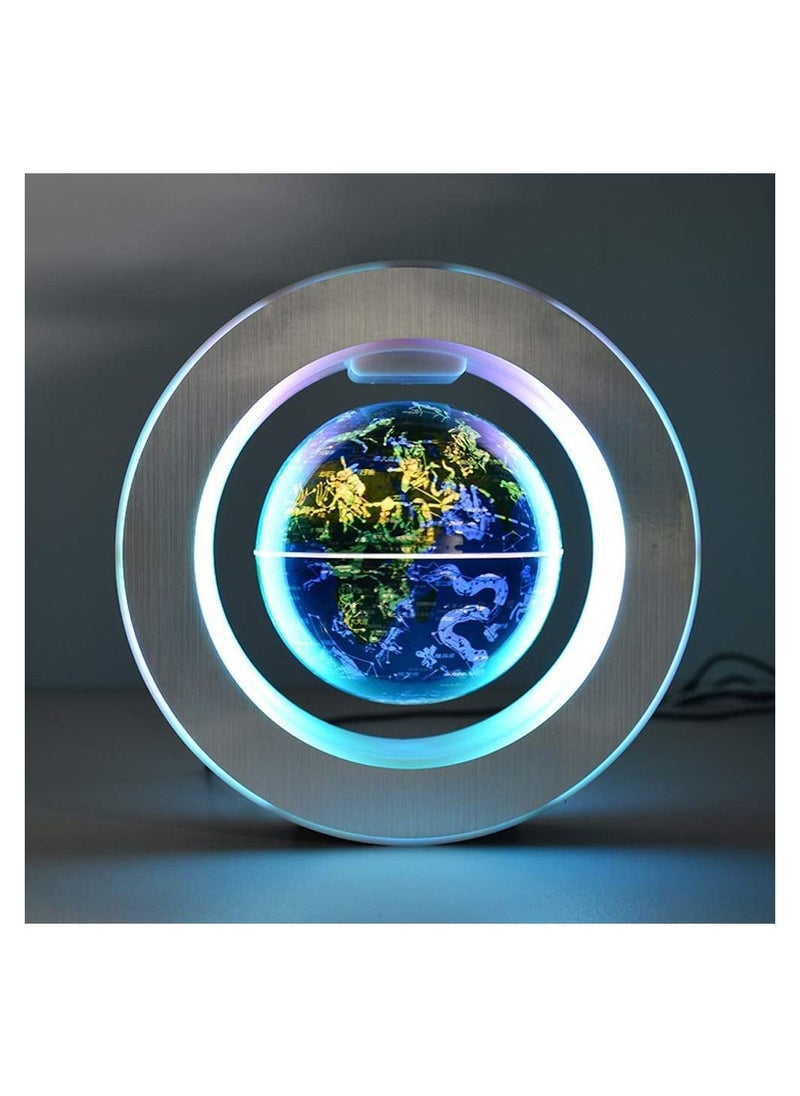 Magnetic Levitation Floating World Map with Constellations LED Light Globe 2 in 1 Anti Gravity Suspending in The Air Decoration Gadget (Blue)