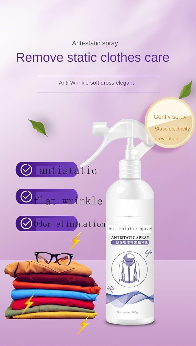 Antistatic Spray for Clothes, Anti-Wrinkle & Static Removal, Professional Protection and Softening for Garments - Image 4