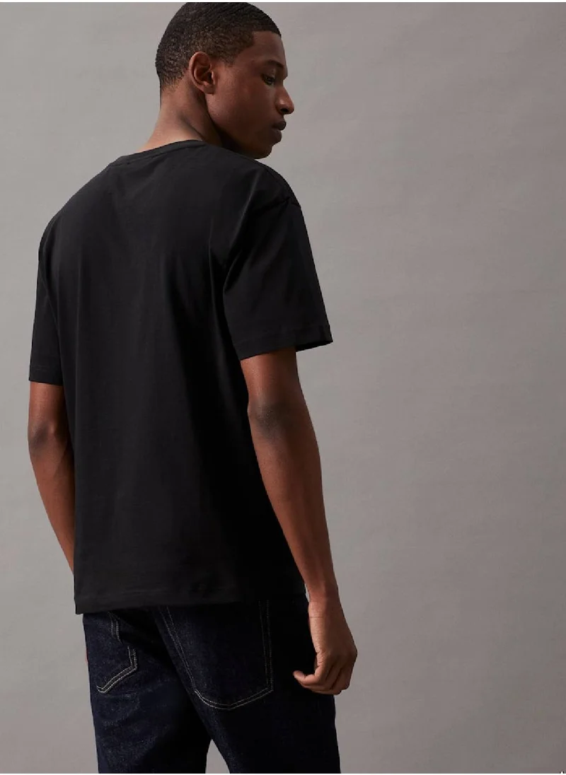 CALVIN KLEIN Men's Logo T-Shirt - Cotton, Black