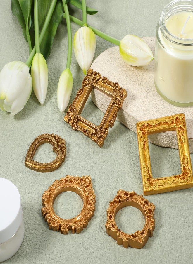 Ajcotahm 10 PCS Vintage Mini Picture Frames, Tiny Antique Frames for DIY Jewelry Display Holiday Party Christmas Photography Wall Decor - Image 4