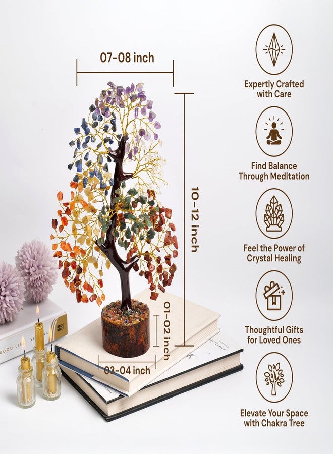 SUBSH 7 Chakra Tree of Life - Crystal Tree for Positive Energy - Healing Crystals and Stones - Birthday Gifts for Women, Home Office Decor -10-12" - Image 4