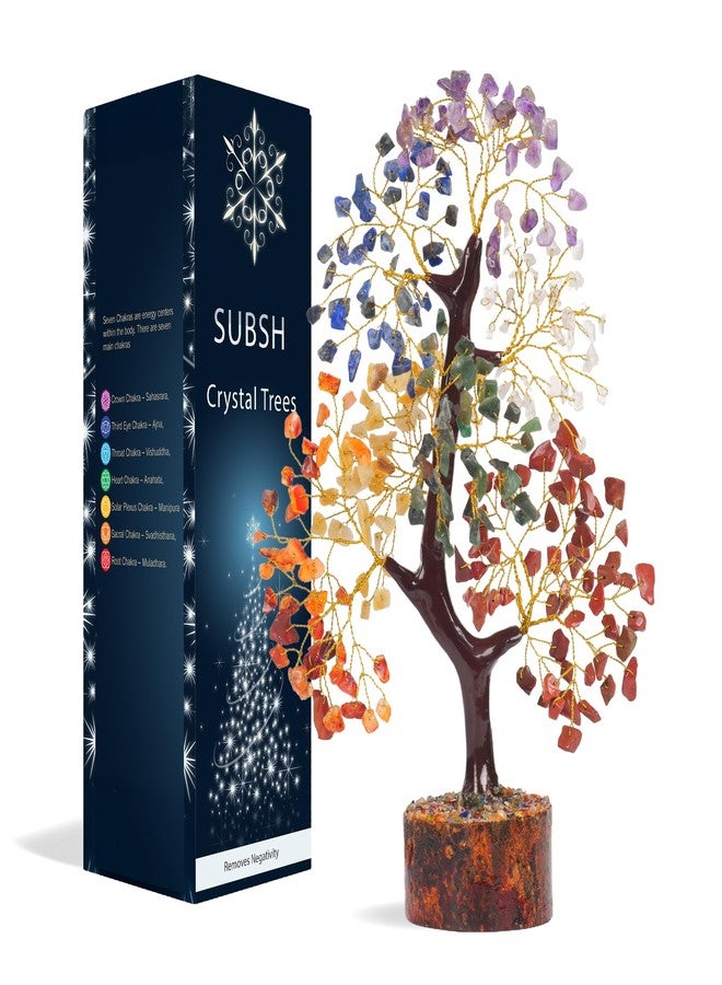 SUBSH 7 Chakra Tree of Life - Crystal Tree for Positive Energy - Healing Crystals and Stones - Birthday Gifts for Women, Home Office Decor -10-12" - Image 1