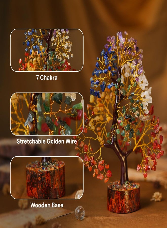 SUBSH 7 Chakra Tree of Life - Crystal Tree for Positive Energy - Healing Crystals and Stones - Birthday Gifts for Women, Home Office Decor -10-12" - Image 5