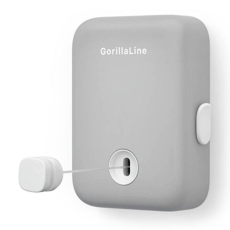 GorillaLine - Retractable Clothesline Indoor Outdoor Clothes Line - Heavy Duty Clothes Drying Laundry Line - Wall Mounted Drying Rack - Air Dry Clothing - Image 1