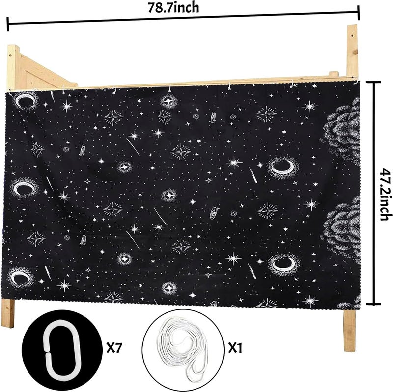 MioCloth Bunk Bed Curtains Dormitory Room Lightproof Decorative Roomate Privacy Cover Canopy Photo Background Decor Backdrop Blackout Curtain Star - Image 3