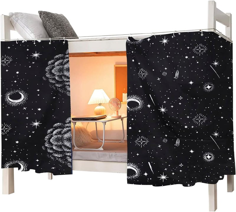 MioCloth Bunk Bed Curtains Dormitory Room Lightproof Decorative Roomate Privacy Cover Canopy Photo Background Decor Backdrop Blackout Curtain Star - Image 2