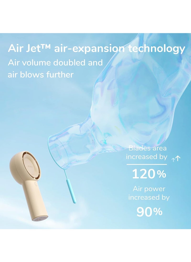 JISULIFE JISULIFE Handheld Turbo Fan,16H Max Cooling Time Portable Fan, 4000mAh USB Rechargeable Personal Fan, Battery Operated Small Pocket Fan with 5 Speeds for Travel,Outdoor,Home,Office  - Image 4