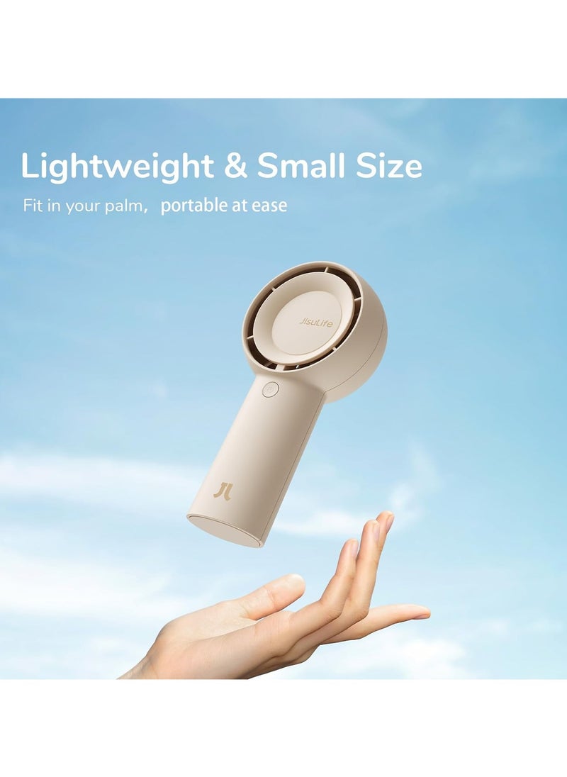 JISULIFE - JISULIFE Handheld Turbo Fan,16H Max Cooling Time Portable Fan, 4000mAh USB Rechargeable Personal Fan, Battery Operated Small Pocket Fan with 5 Speeds for Travel,Outdoor,Home,Office - Image 1