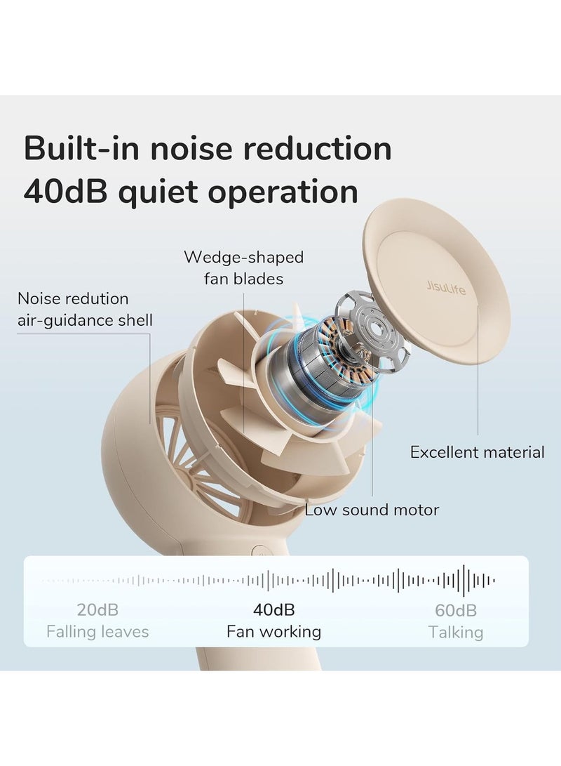 جيسيو لايف JISULIFE مروحة محمولة بحد أقصى 16 ساعة، مروحة شخصية قابلة لإعادة الشحن USB بقدرة 4000 مللي أمبير في الساعة، مروحة جيب صغيرة تعمل بالبطارية مع 5 سرعات للسفر الخارج المنزل المكتب - Image 5