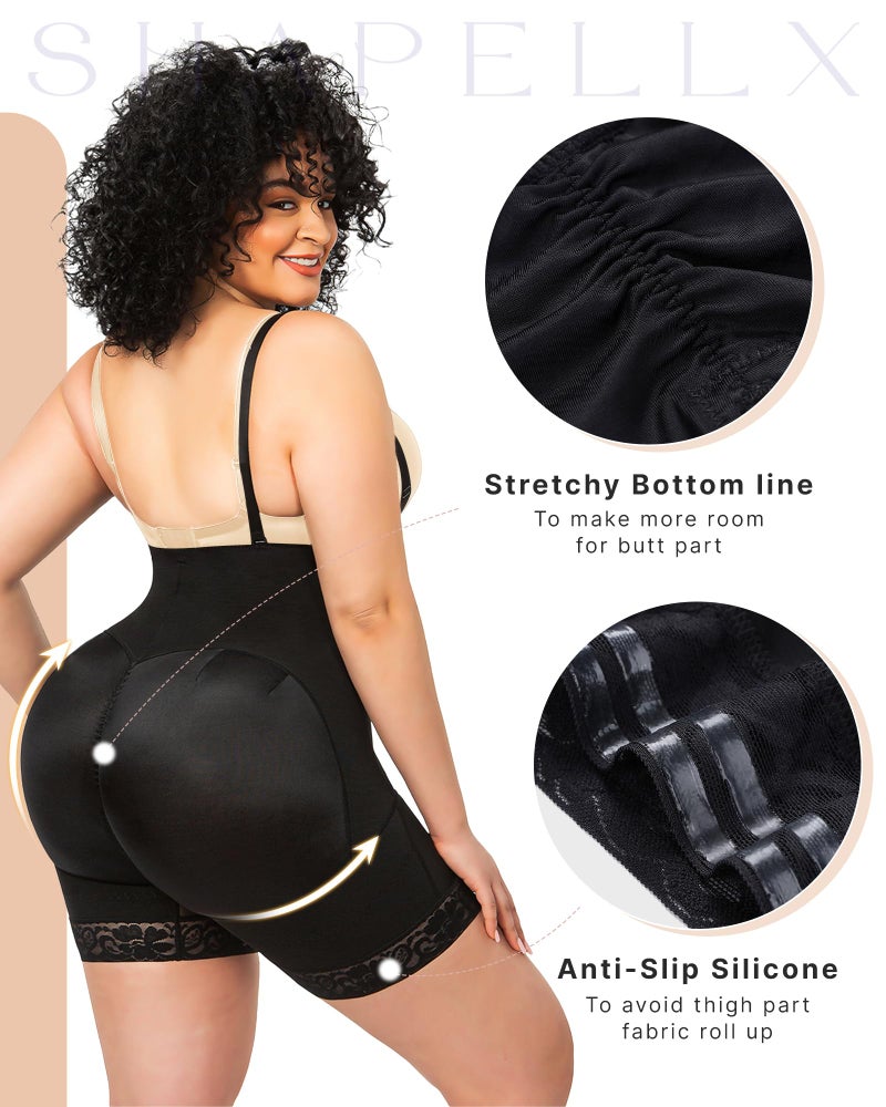SHAPELLX Womens Shapewear Tummy Control Fajas Colombianas Plus Size Butt Lifter Body Shaper for Women Bodysuit 3XL - Image 4