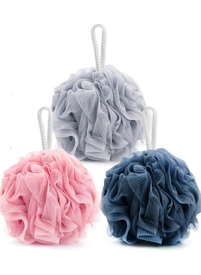 الصفحة الرئيسية 4 أنت عبوة من 3 قطع من إسفنجات الاستحمام، كرات استحمام، إسفنجات استحمام مقشرة وصديقة للبيئة، إسفنجات تقشير لطيفة للجسم، إسفنجات ليف لتنظيف البشرة وتهدئتها، ألوان متنوعة - Image 1