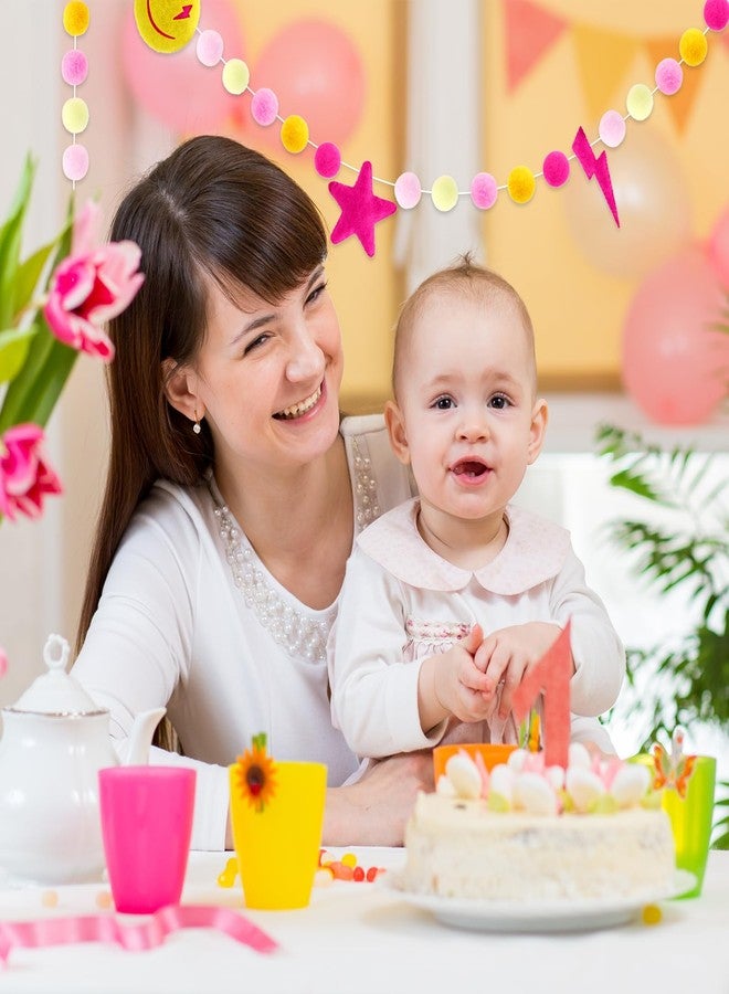 وولاين لافتة من اللباد بتصميم أنيق من Whaline، لافتة ثلاثية الأبعاد وردية اللون على شكل نجمة مضيئة، إكليل من كرات اللباد، إكليل زينة جاهز بتصميم أنيق للعودة إلى المدرسة، زينة معلقة للفصول الدراسية، لوازم الحفلات - Image 5