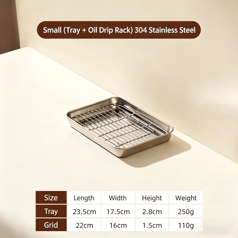 Stainless Steel Baking Trays 12 Inch 2 Pieces Set for Catering Barbecue Roast Chicken - Image 5
