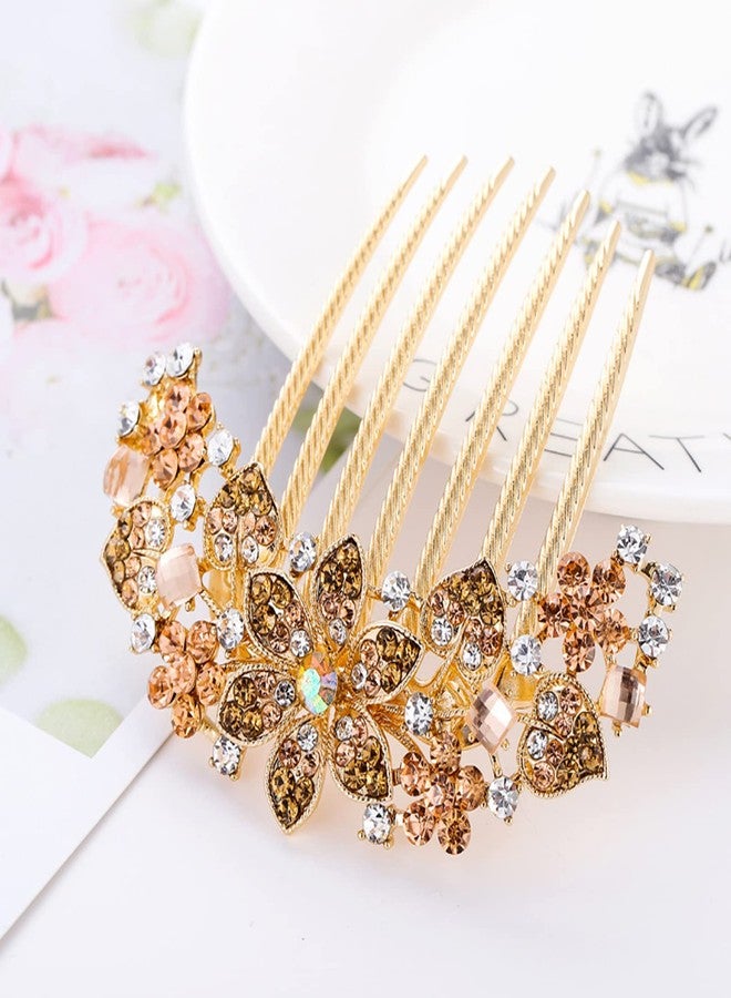 Siutaga 2 PCS Flower Bridal Hair Comb Rhinestone Barrette Hairpin for Women Decorative Chinese Style Hair Clips Hair Accessories - Image 3