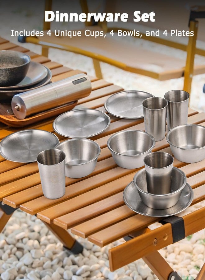 Hozzen 45-Pcs Camping Cooking Utensil Set - Car Camping Essentials Gear for Cooking and Grilling, Portable Camp Kitchen Set, Ideal Gift for RV Tent Camper, Picnics, BBQs, Parties - Image 5