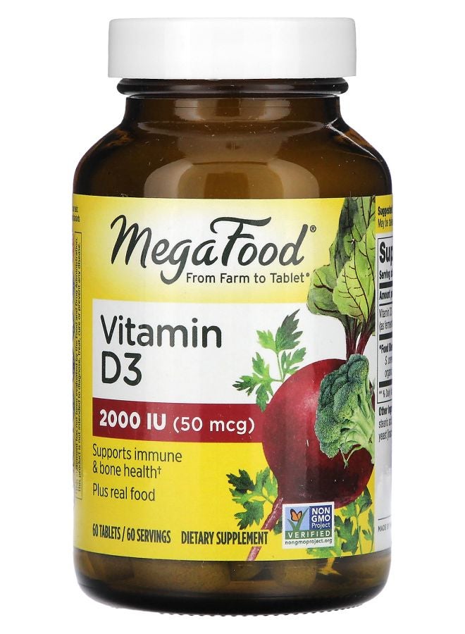 MegaFood Vitamin D3 50 mcg (2000 IU) 60 Tablets
