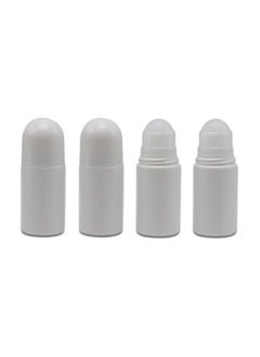 4Pcs 50Ml 1.69Oz White Deodorant Bottles Empty Refillable Plastic Roll On Bottles Deodorant Container Essential Oils Roller Bottles With Plastic Roller Ball For Deodorant Lip Oil Aromatherapy Perfume