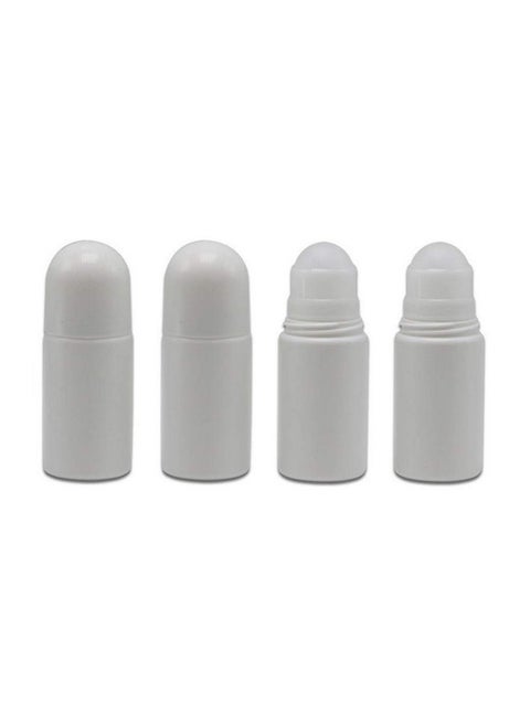 4Pcs 50Ml 1.69Oz White Deodorant Bottles Empty Refillable Plastic Roll On Bottles Deodorant Container Essential Oils Roller Bottles With Plastic Roller Ball For Deodorant Lip Oil Aromatherapy Perfume