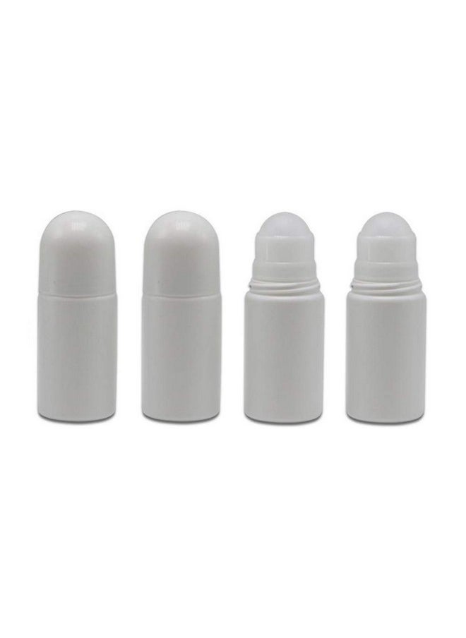 Natuworld - 4Pcs 50Ml 1.69Oz White Deodorant Bottles Empty Refillable Plastic Roll On Bottles Deodorant Container Essential Oils Roller Bottles With Plastic Roller Ball For Deodorant Lip Oil Aromatherapy Perfume - Image 1