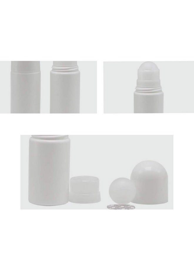 Natuworld - 4Pcs 50Ml 1.69Oz White Deodorant Bottles Empty Refillable Plastic Roll On Bottles Deodorant Container Essential Oils Roller Bottles With Plastic Roller Ball For Deodorant Lip Oil Aromatherapy Perfume - Image 1