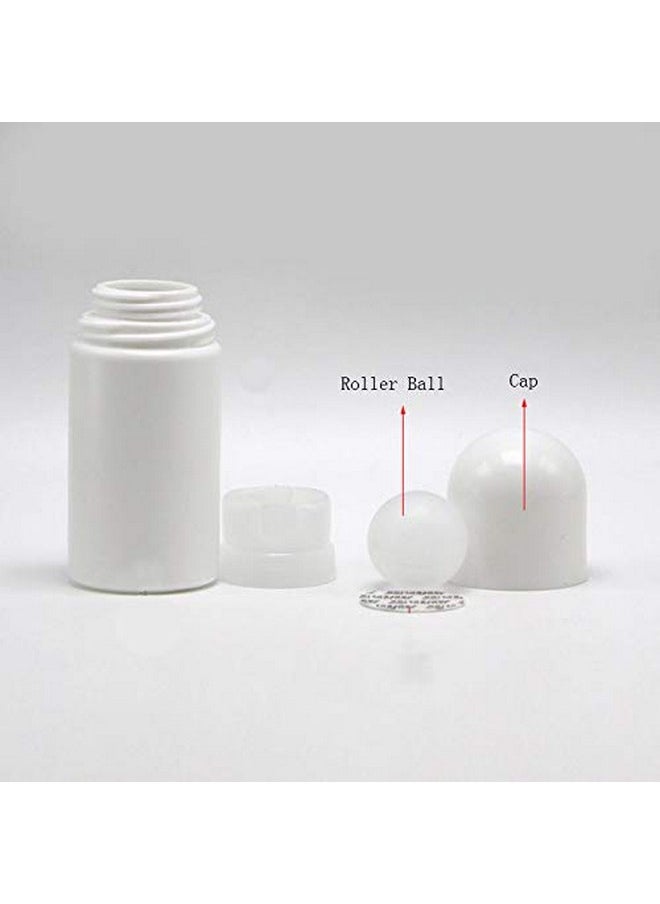 Natuworld - 4Pcs 50Ml 1.69Oz White Deodorant Bottles Empty Refillable Plastic Roll On Bottles Deodorant Container Essential Oils Roller Bottles With Plastic Roller Ball For Deodorant Lip Oil Aromatherapy Perfume - Image 1