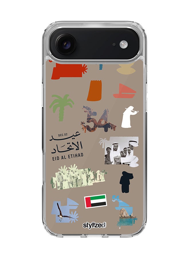 Stylizedd for iPhone Air Case [Compatible with MagSafe] Slim Magnetic cover Clear Phone Case - Eid Al Etihad 54th UAE National Day, Warm Grey - Image 1