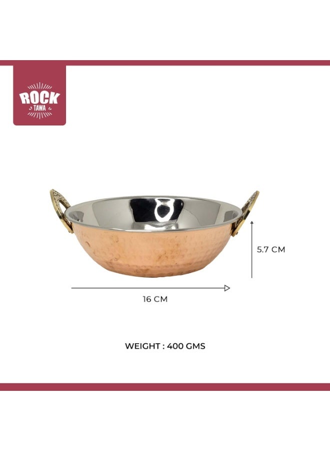 Rock Tawa مقلاة نحاسية مطروقة من روك تاوا مقاس 6 بوصات مع فولاذ مقاوم للصدأ (صغيرة) - Image 2