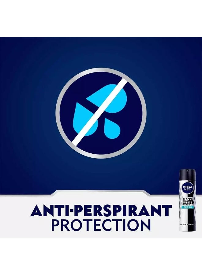 NIVEA MEN Black and White Invisible Fresh Deo Spray, Antiperspirant for Men, Spray 150ml - Image 4