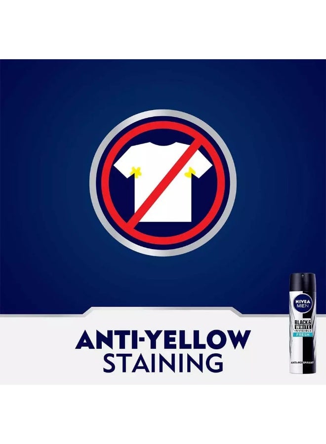 NIVEA MEN Black and White Invisible Fresh Deo Spray, Antiperspirant for Men, Spray 150ml - Image 5