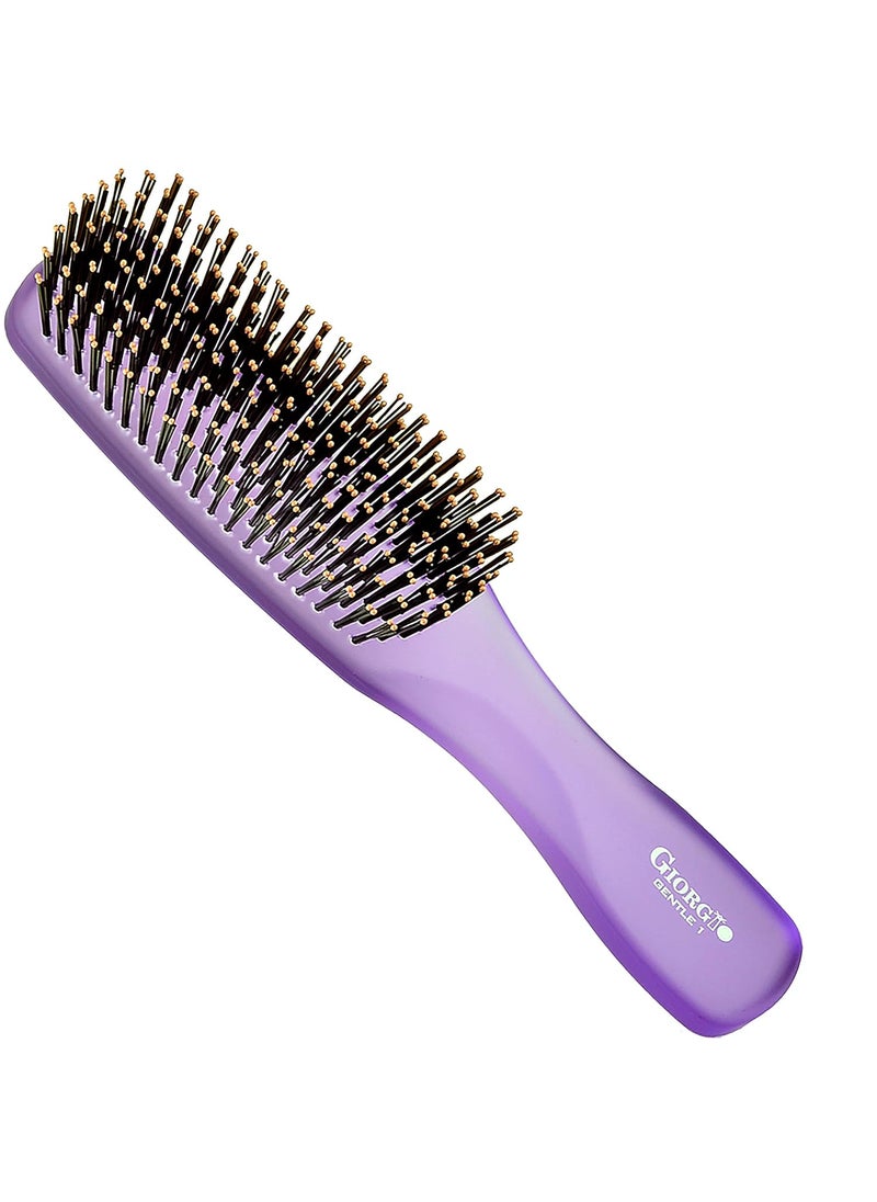 Giorgio Giorgio GION1PP Neon Purple 775 inch Gentle Touch Detangler Hair Brush for Men and Women Soft Bristles for Sensitive Scalp Wet and Dry for all Hair Types Scalp Massager Brush Stimulate Hair Growth 