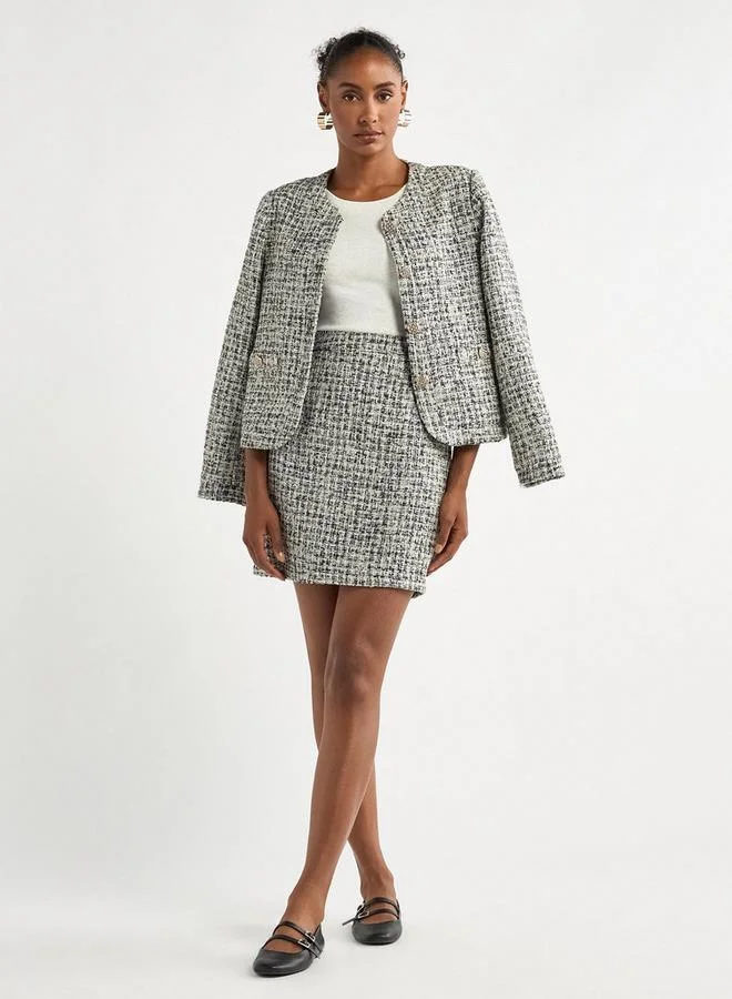 سبلاش فيڤ تنورة ميني بارزة الملمس