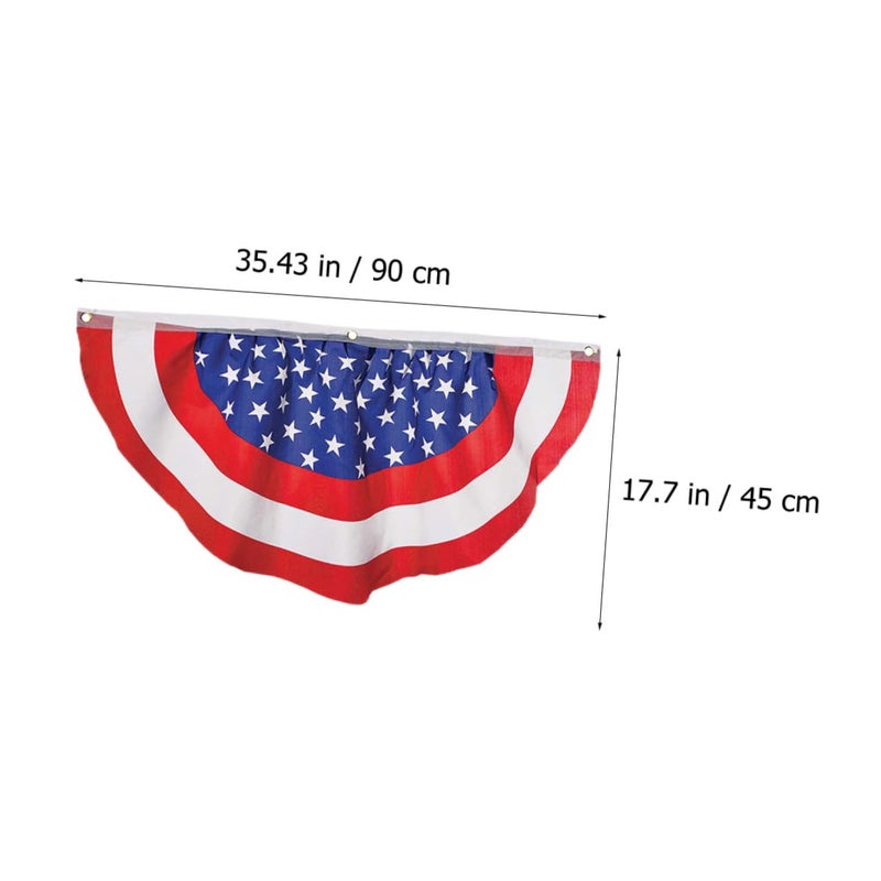 American Fan Shaped Garden Flag 45x90cm Patriotic Outdoor Decoration For Independence Day Veterans Day - Image 3