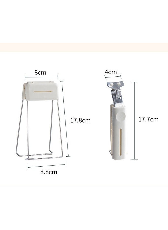 Stainless Steel Bowl Clip Set, 2-Piece Folding Hot Plate Clips, Air Fryer Clips, Holder Clips for Moving Hot Plates or Bowls with Food, Off-White - Image 2
