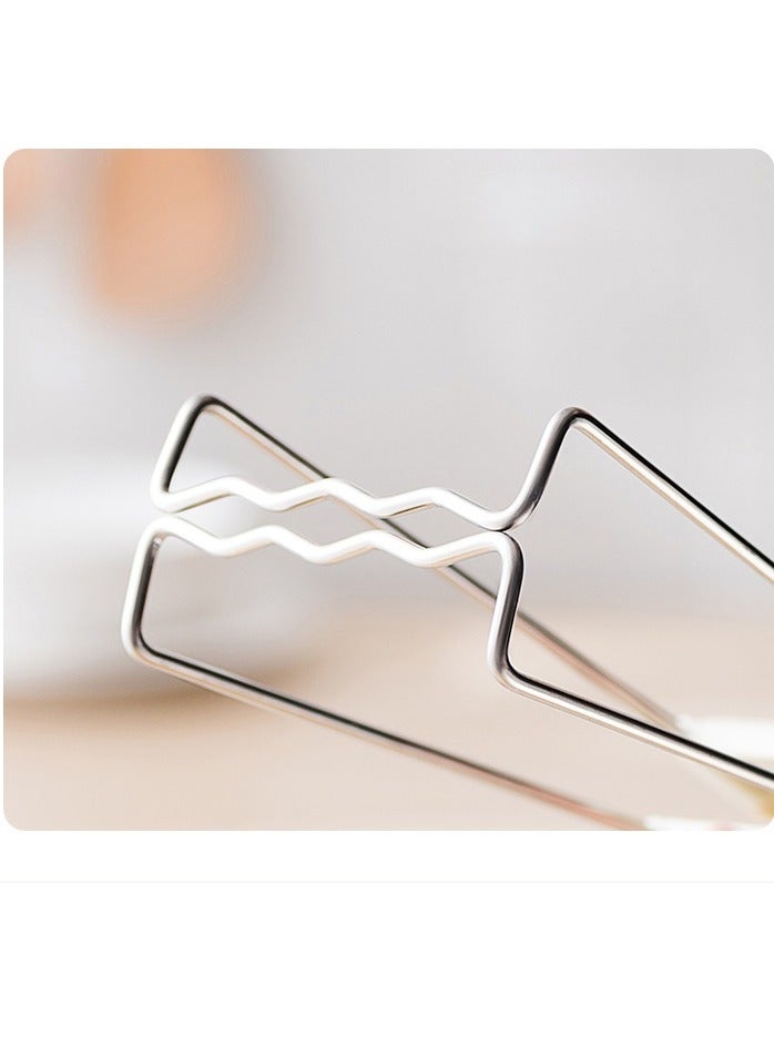 Stainless Steel Bowl Clip Set, 2-Piece Folding Hot Plate Clips, Air Fryer Clips, Holder Clips for Moving Hot Plates or Bowls with Food, Off-White - Image 3