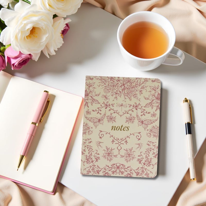 Pearhead Hardcover Journal Notebook 6x8 â€“ Red Toile Botanical Dragonfly Print College-Ruled Writing Journal with 200 Lined Pages for Notes, Work & Journaling - Image 5