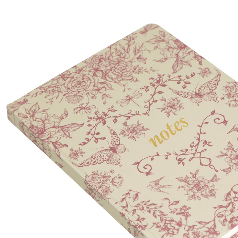 Pearhead Hardcover Journal Notebook 6x8 â€“ Red Toile Botanical Dragonfly Print College-Ruled Writing Journal with 200 Lined Pages for Notes, Work & Journaling - Image 3