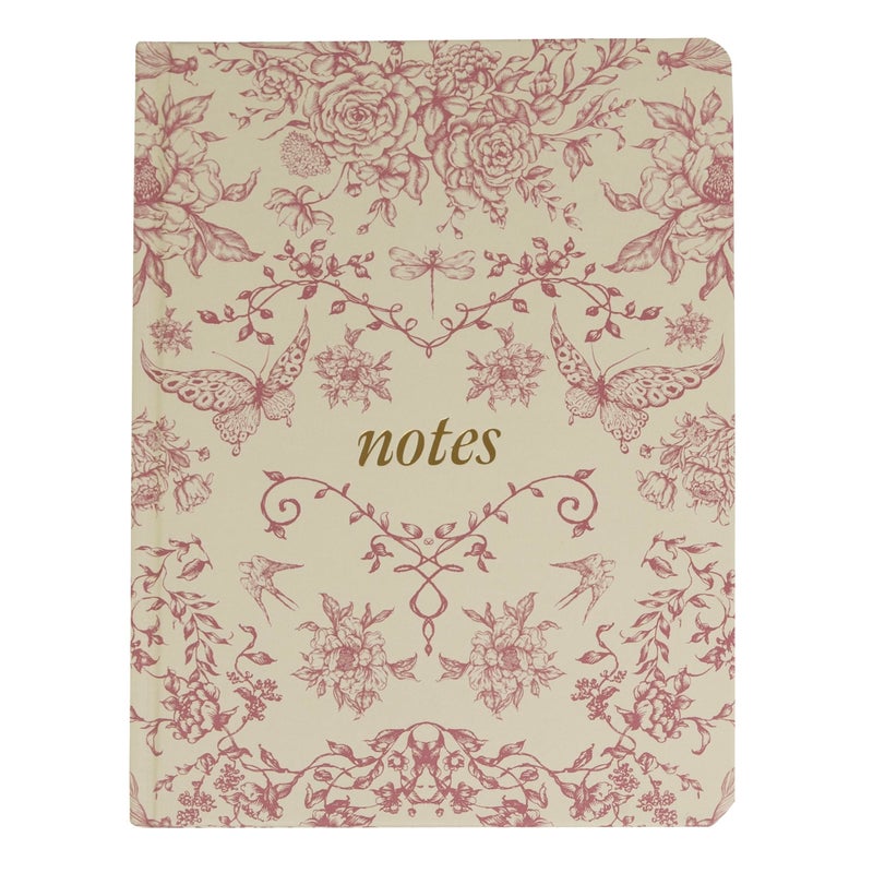 Pearhead Hardcover Journal Notebook 6x8 â€“ Red Toile Botanical Dragonfly Print College-Ruled Writing Journal with 200 Lined Pages for Notes, Work & Journaling - Image 1